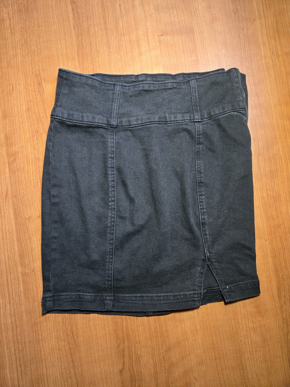 SO Black Stretch Mini Skirt with Front Slit